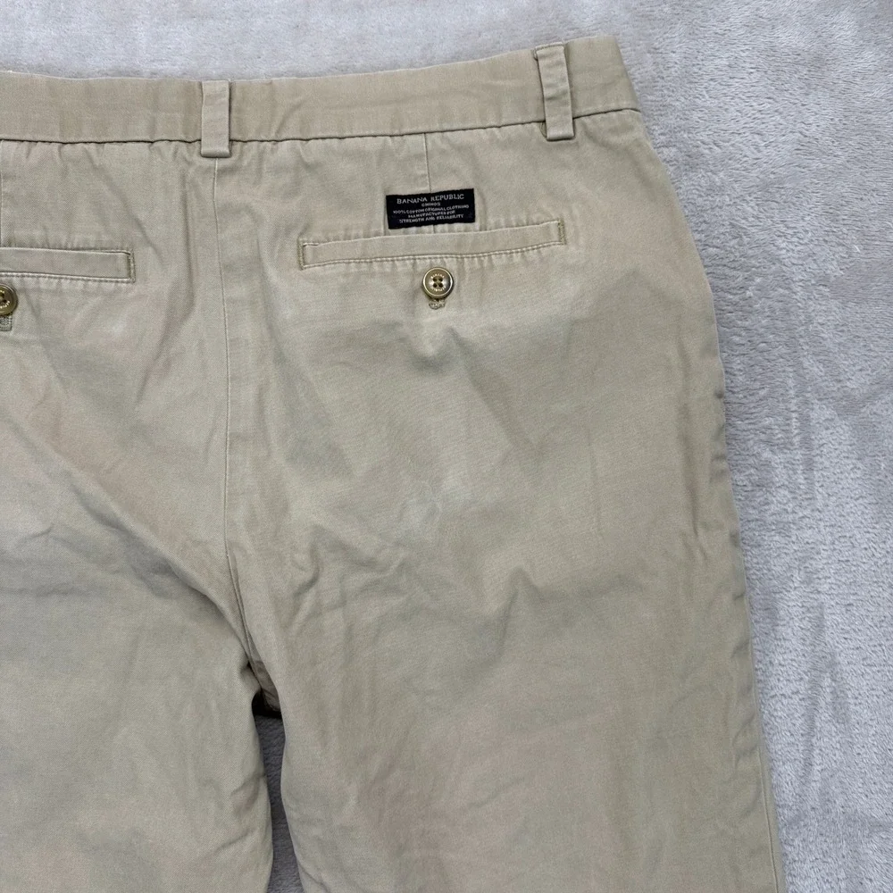 Banana Republic Pants‎ Mens 32x32 (32x28) Aiden Chino Khaki Slim Fit Trousers